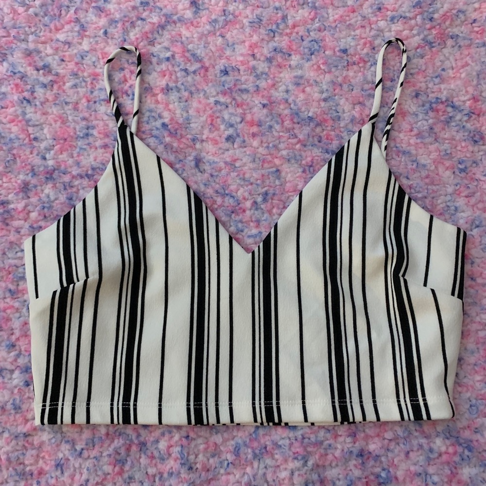 White striped crop top